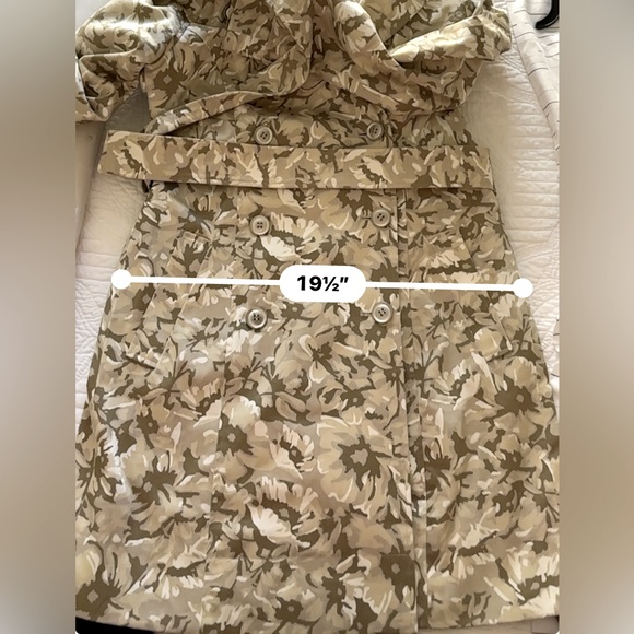 New York & Company Trench Coat Womens Long Army Colors Sz 10 M Cotton Gr… - Picture 12 of 17